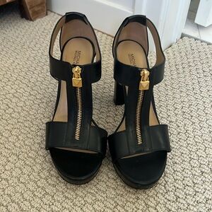 Michael Kors Leather Block Heels Sandal